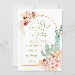 Pampas Grass Taco Cactus Erster Geburtstag Einladu Einladung