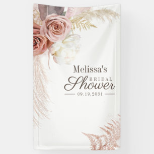 Pampas Grass Tan Bridal Shower Banner