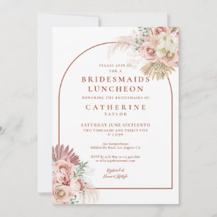 Pampas Grass Terracotta Arch Bridesmaids Luncheon Einladung