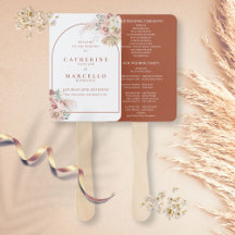 Pampas Grass Terracotta Arch Wedding Programm Hand