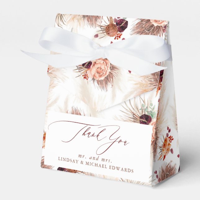 Pampas Grass Terracotta Blume Tropisch Geschenkschachtel (Vorderseite)