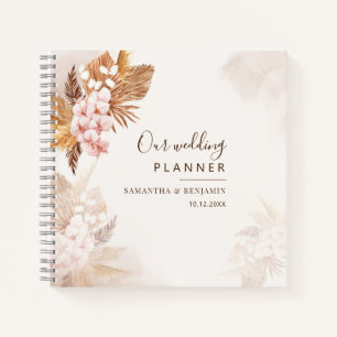 Pampas Grass Terracotta Blumenplaner Notizbuch