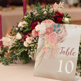 Pampas Grass Terracotta Boho Chic Wedding Party Sockelschild