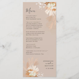 Pampas Grass Terracotta Botanische Hochzeit Menükarte