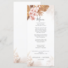 Pampas Grass Terracotta Botanische Hochzeit Menükarte