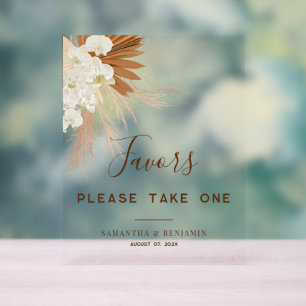 Pampas Grass Terracotta Gastgeschenke Hochzeiten Acrylschild