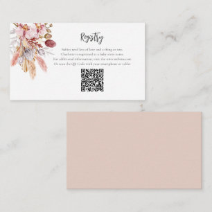 Pampas Grass Terracotta Girl Baby Dusche Registrie Begleitkarte