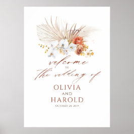Pampas Grass Terracotta Hochzeit Poster