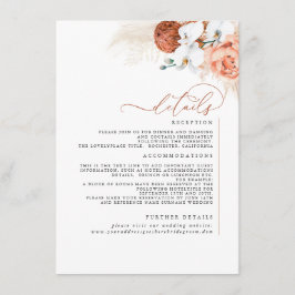 Pampas Grass Terracotta Hochzeitsstimmung Begleitkarte