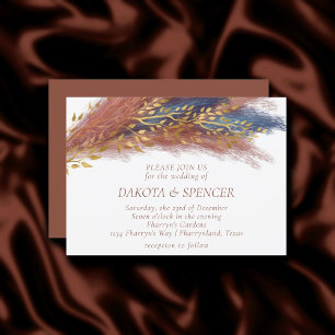 Pampas Grass Terracotta Paprika Blue Wildblume Einladung