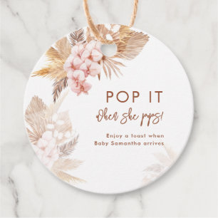 Pampas Grass Terracotta Pop It Girl Babydusche Geschenkanhänger