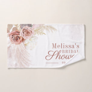 Pampas Grass Terracotta Script Brautparty Handtuch