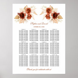 Pampas Grass Terracotta Seekarte Poster