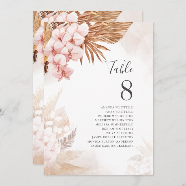 Pampas Grass Terracotta Sitzplätze Tischnummer 8 (Vorne/Hinten)