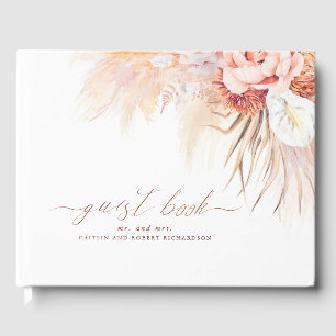 Pampas Grass Terracotta Wedding Guest Book Gästebuch