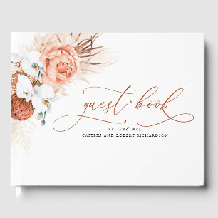 Pampas Grass Terracotta Wedding Guest Book Gästebuch