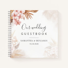 Pampas Grass Terracotta Wedding Guest Book Notizbuch