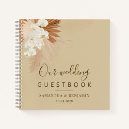 Pampas Grass Terracotta Wedding Guest Book Notizbuch