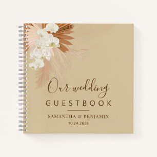 Pampas Grass Terracotta Wedding Guest Book Notizbuch