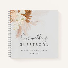 Pampas Grass Terracotta Wedding Guest Book Notizbuch
