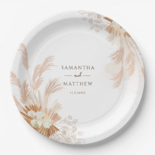 Pampas Grass Terracotta Wedding Party Pappteller