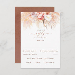 Pampas Grass Terracotta Wedding RSVP