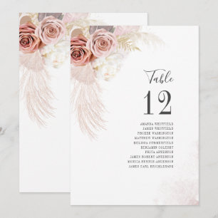 Pampas Grass Terracotta Wedding Tischnummer