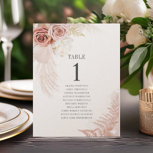 Pampas Grass Tischnummer 1 Hochzeitssattel