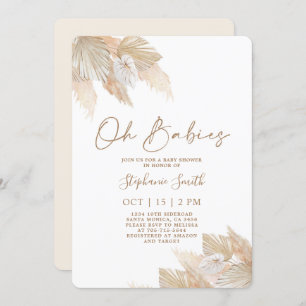 Pampas Grass Twins Kinderdusche Einladung