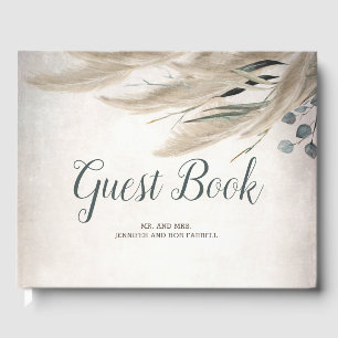 Pampas Grass und Grüne Hochzeit Gästebuch