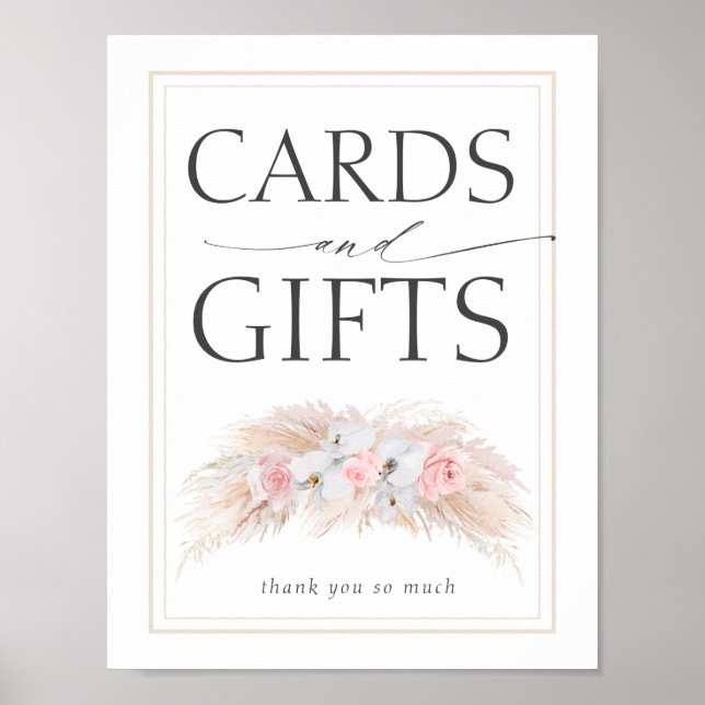 Pampas Grass Wedding Cards und Geschenke-Zeichen Poster (Vorne)