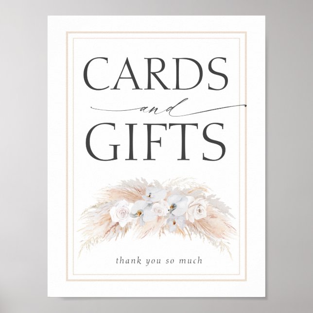 Pampas Grass Wedding Cards und Geschenke-Zeichen Poster (Vorne)