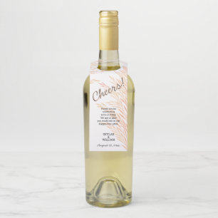 Pampas Grass Wedding Chic Reversible Cheers Flaschenanhänger