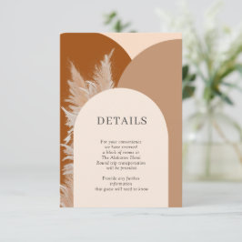 Pampas Grass Wedding Details Umschließkarte Begleitkarte