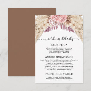 Pampas Grass Wedding Details Unterkünfte Einladung