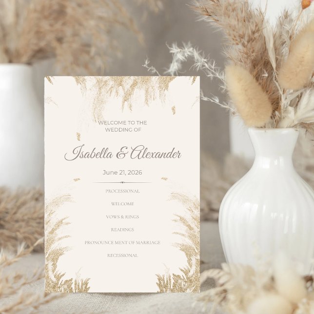 Pampas Grass Wedding Program Einladung (Pampas Grass Wedding Program)
