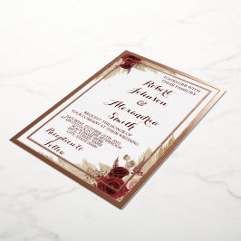 Pampas Grass Wedding Rose Gold Folieneinladung