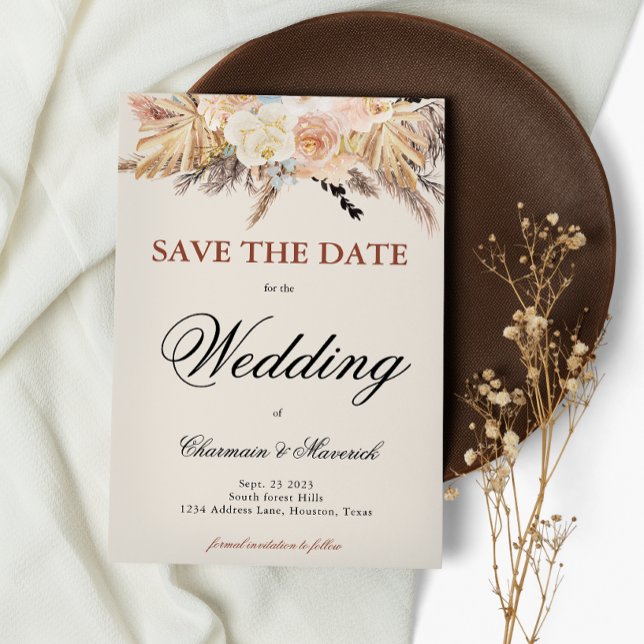 Pampas Grass Wedding Save The Date (Von Creator hochgeladen)