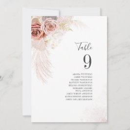 Pampas Grass Wedding Tischnummer Card