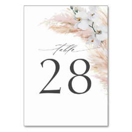Pampas Grass Wedding Tischnummer Cards