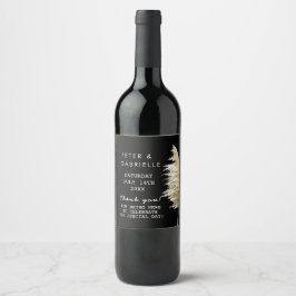 Pampas Grass Wedding Wein Flaschen Labels Weinetikett