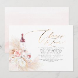 Pampas Grass Wein Degustation Bridal Dusche Einlad Einladung