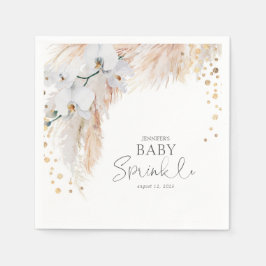 Pampas Grass White Floral Baby Sprinkle Serviette