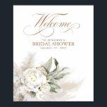 Pampas Grass White Floral Botanik Begrüßungszeiche Poster<br><div class="desc">Pampas Gras Brautparty / Babydusche / Verlobungsfeier ...  Begrüßungszeichen</div>