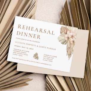 Pampas Grass Wüste Hochzeit Probe Dinner Einladung