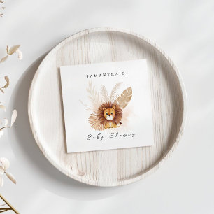 Pampas Lion Babydusche Einladung Begrüßungszeichen Serviette