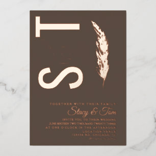 Pampas Logo Ampere und Hochzeit gepresst Folieneinladung