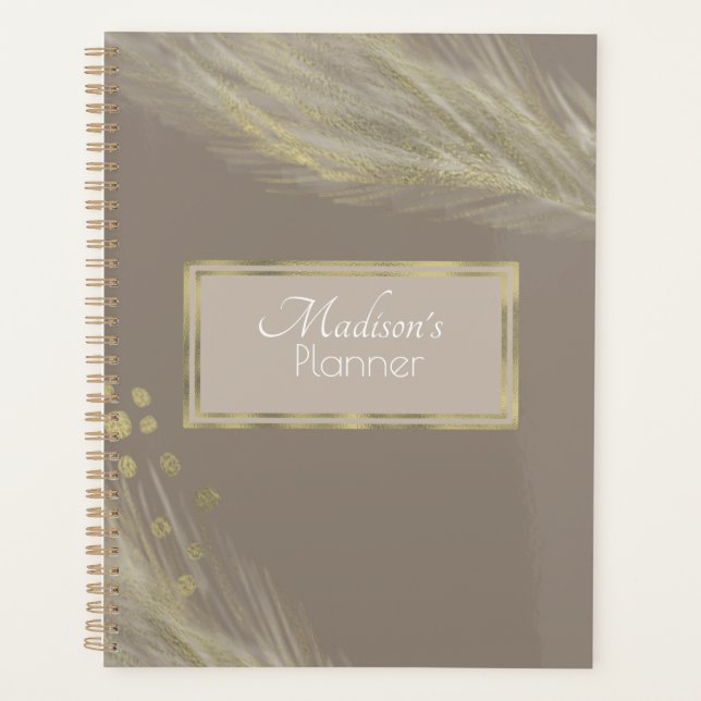 Pampas Natural Elegante Modernes Gold Planer (Vorderseite)