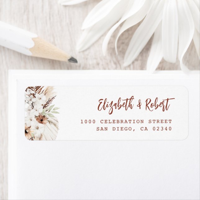 Pampas Terracotta-Adressetikett (Insitu)