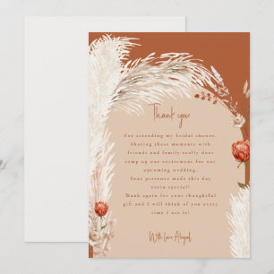 Pampas Terrakotta Hochzeit Danke